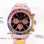 Perfect Replica Rolex Rainbow Daytona Everose Gold Swiss 7750 Watches